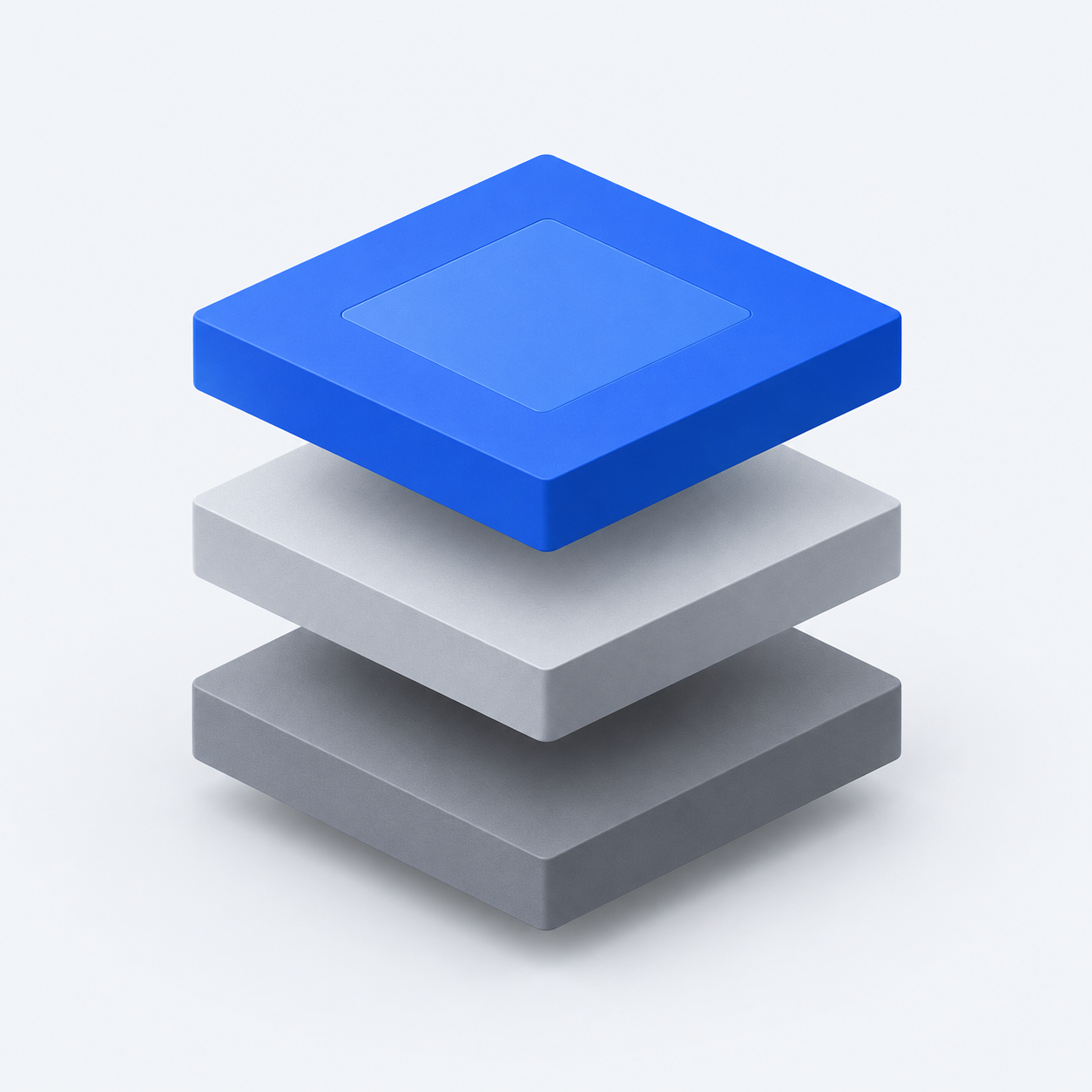 Tres capas de infraestructura en azul y gris